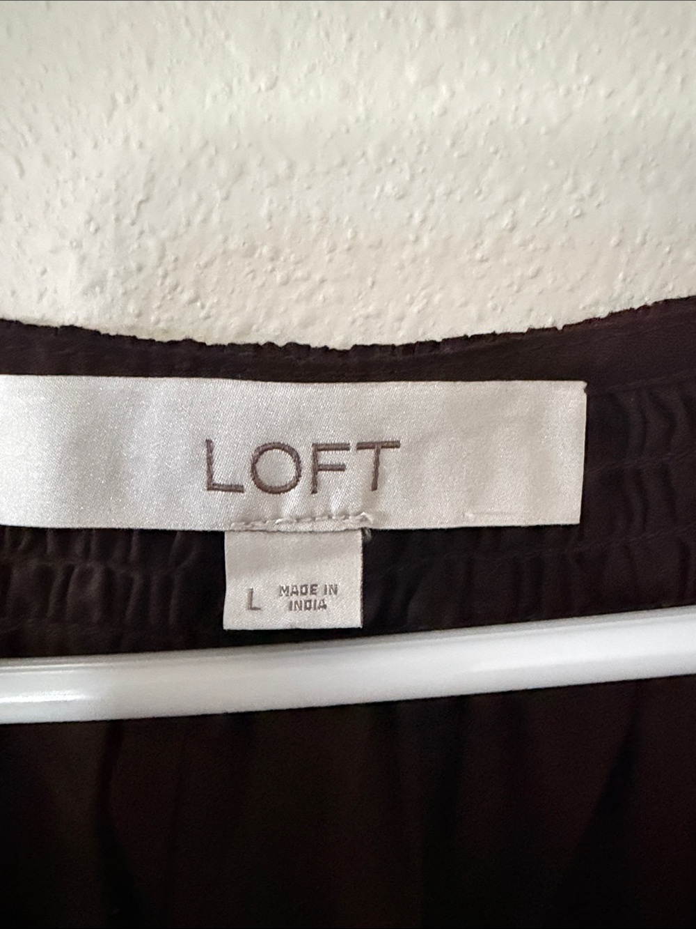 LOFT Dark Brown V-Neck Puff Sleeve Blouse - Picture 2 of 3